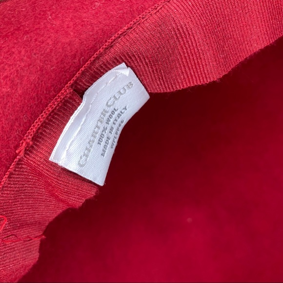 Charter Club Wool vintage style cloche hat red - Picture 8 of 10